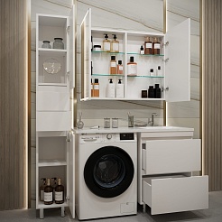 Stella Polare Мебель с раковиной под стиральную машину Аруна Памелла 120 R белая – фотография-4